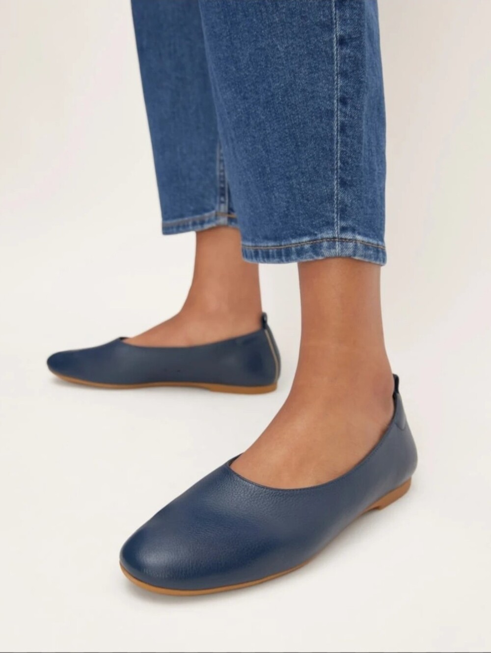 Everlane The Day Glove Navy Leather Slip-On Ballet Flats Size 5.5